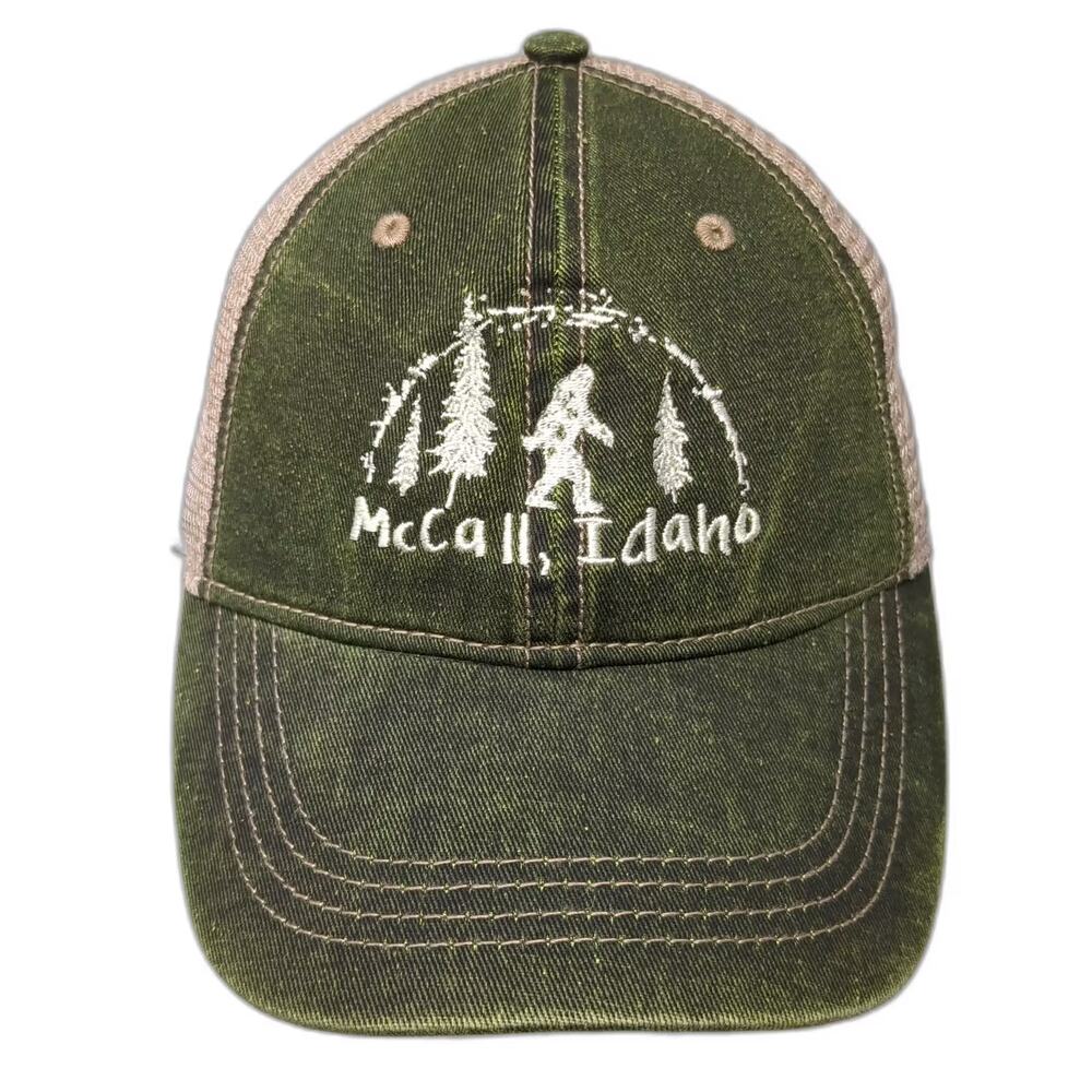 ACE USA Trucker Hat Green Beige One Size Snapback Bigfoot McCall Idaho Outdoor